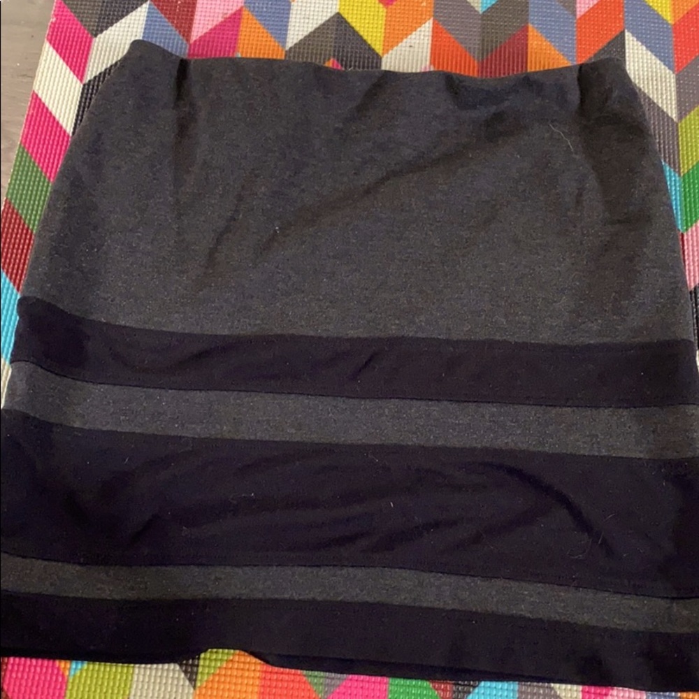 Black and gray striped skirt